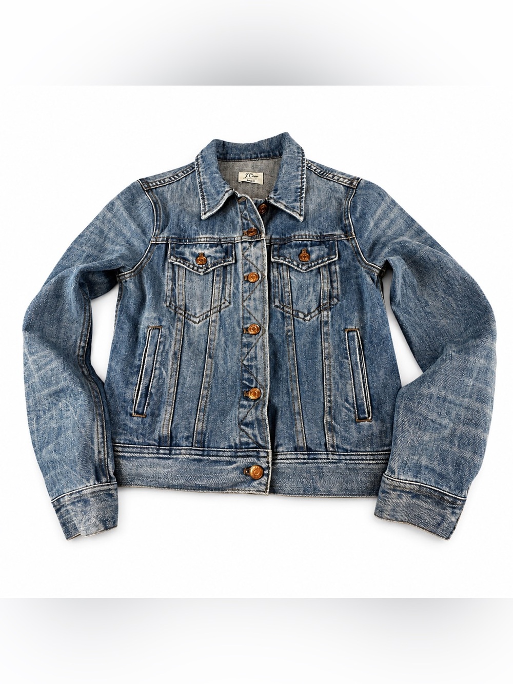 J.Crew Blue Denim Trucker Jacket Button Front Fits XS